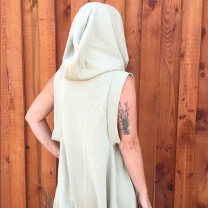 Sage Organic Cotton / Silk Hooded Cloak